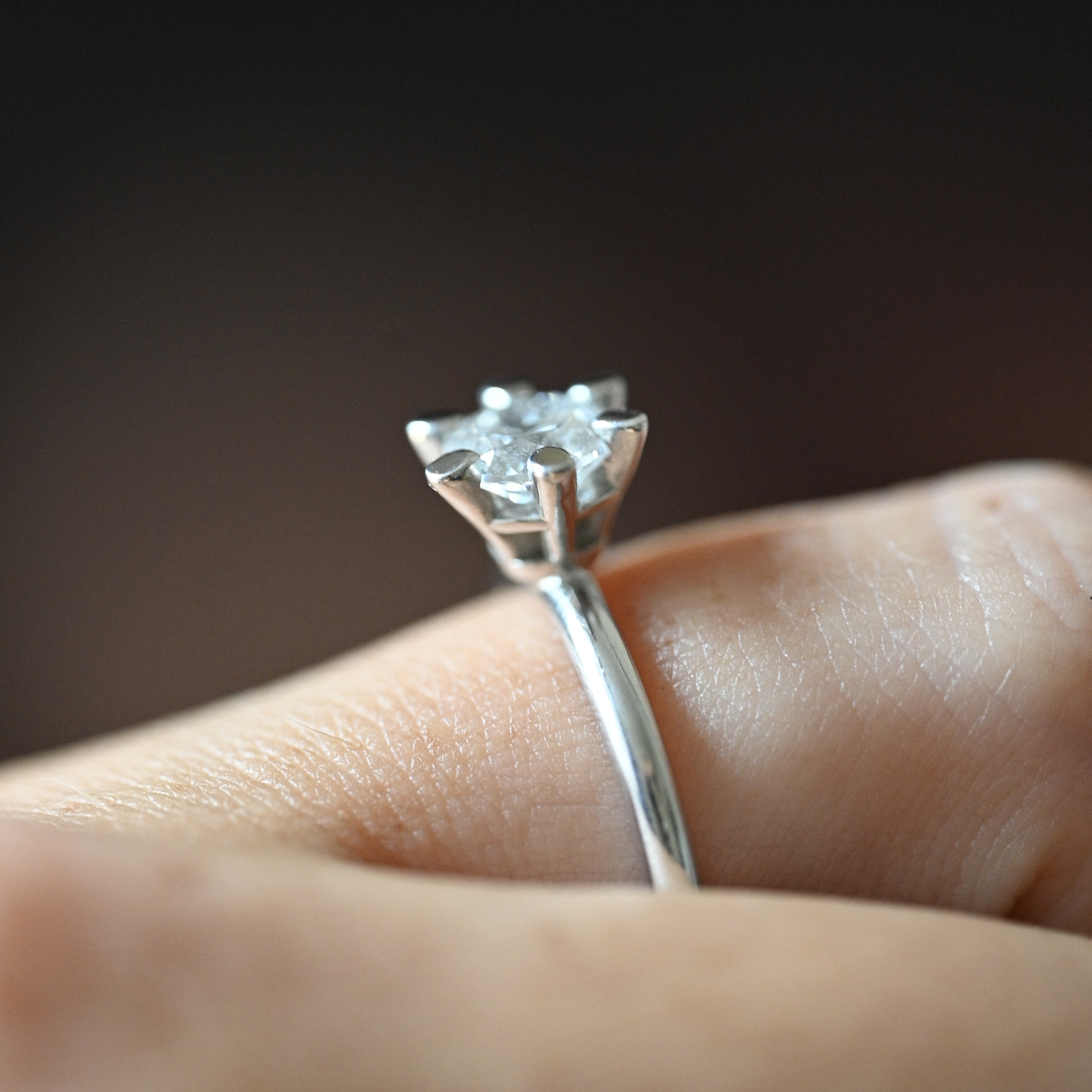 Ring solitär diamant 0,80 ct vitguld 18 karat  - 6