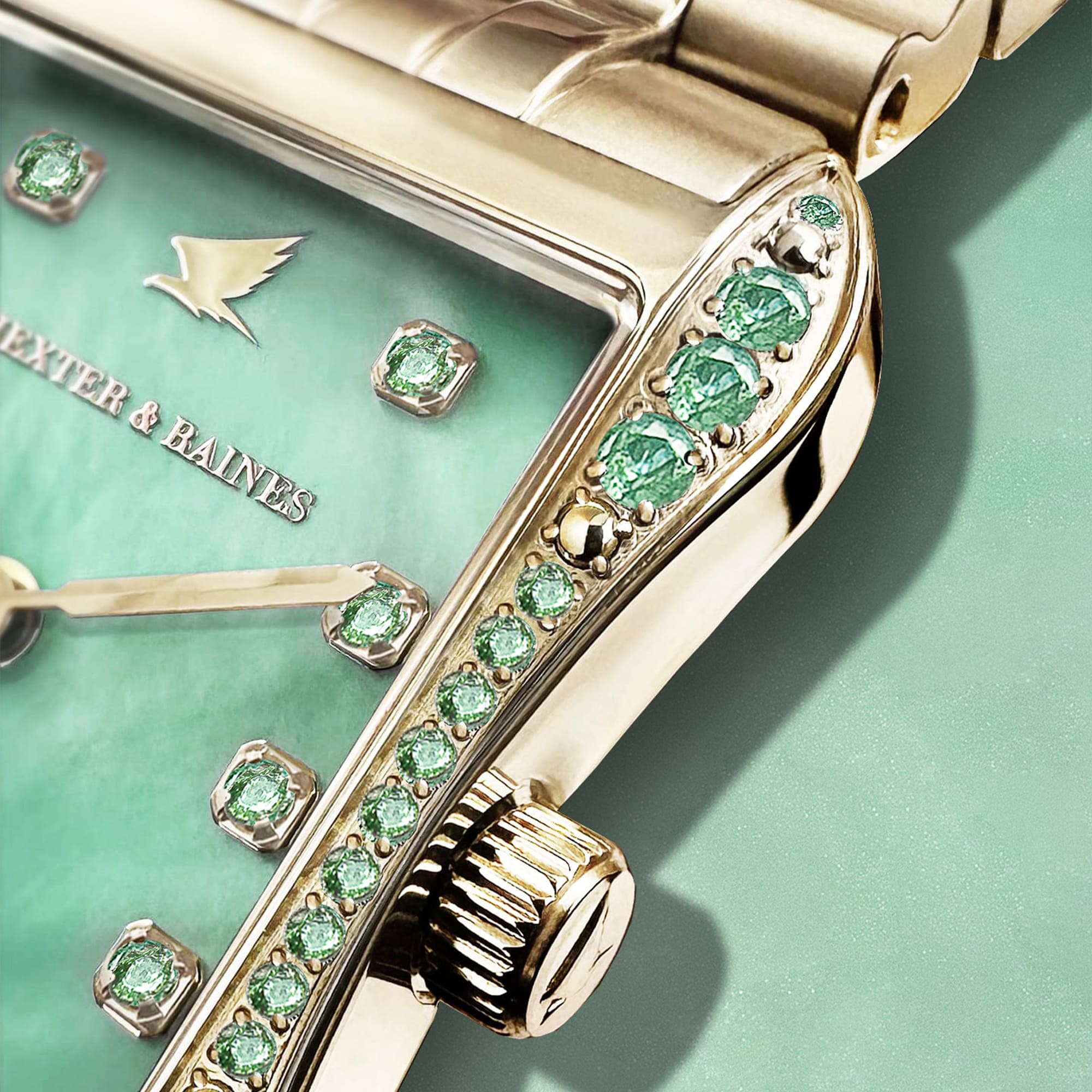 H&B Cronvas, Light Green & Gold - 4