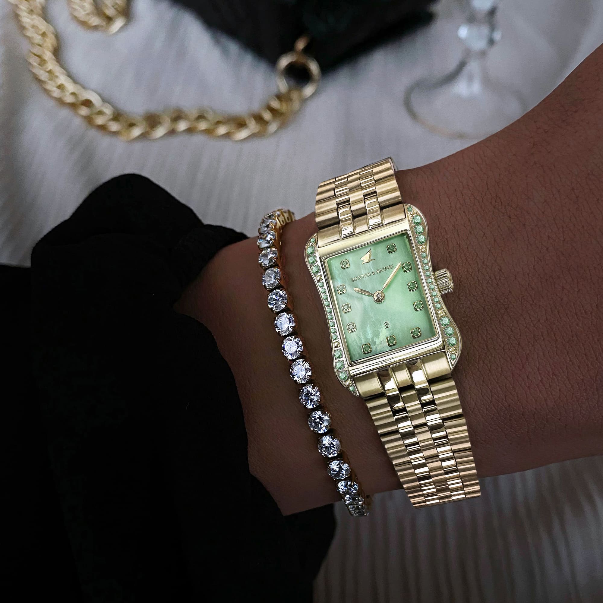 H&B Cronvas, Light Green & Gold - 3