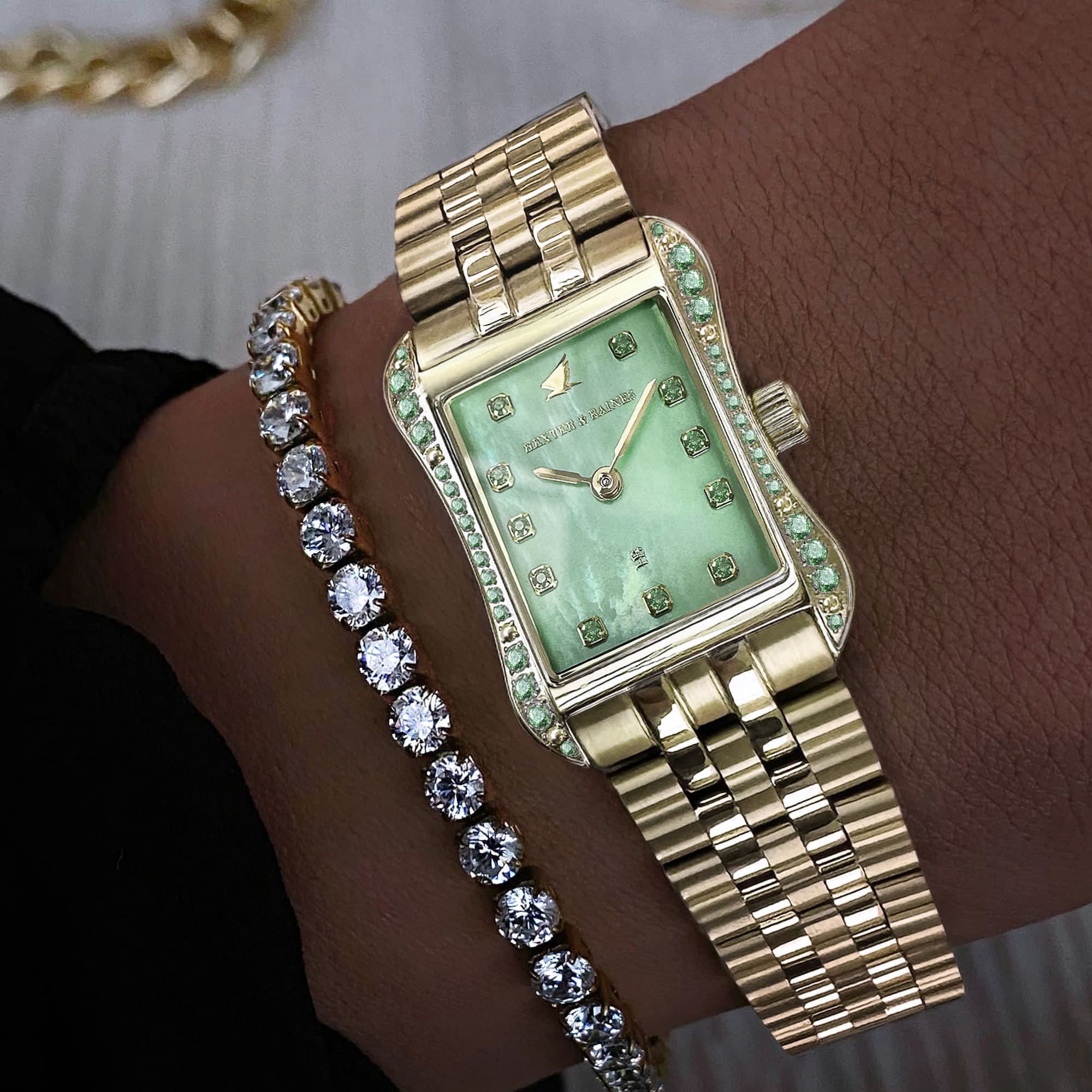 H&B Cronvas, Light Green & Gold - 8