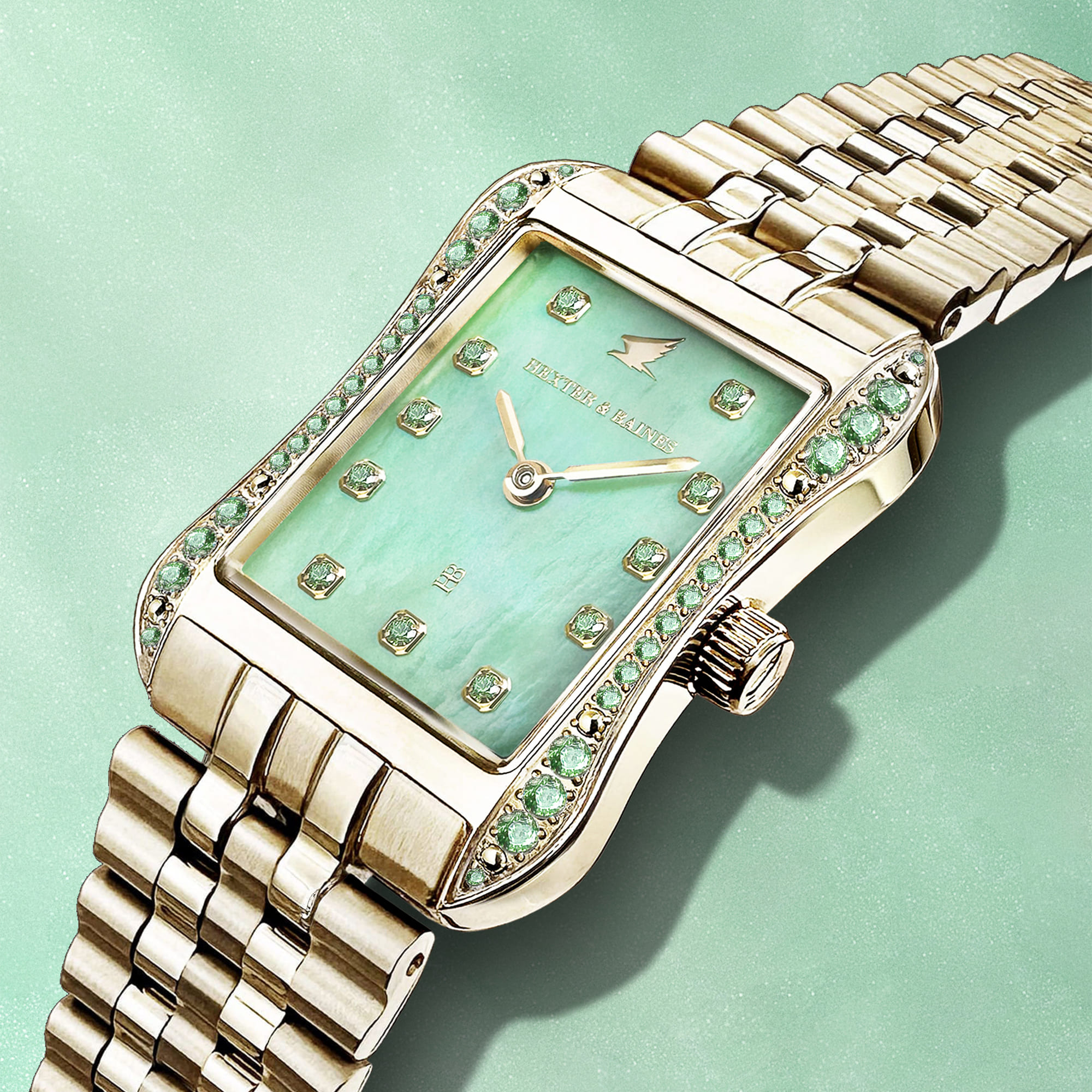 H&B Cronvas, Light Green & Gold - 2