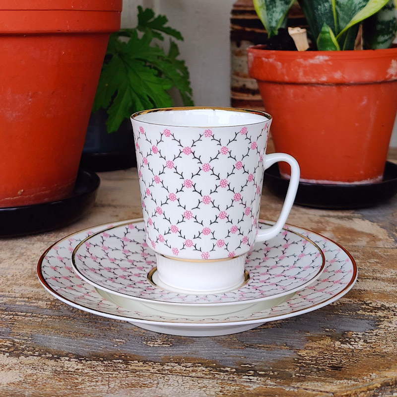Kaffekopp Rosa Nät från Lomonosov