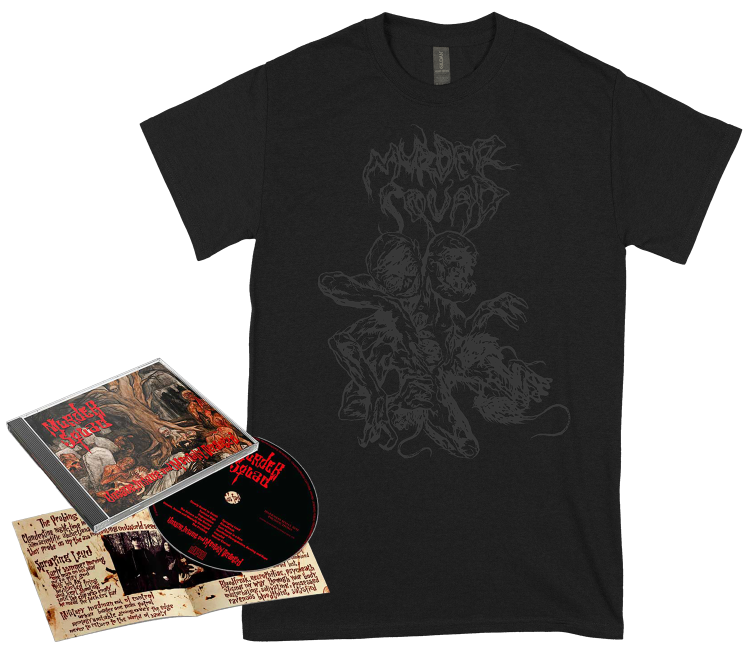 MURDER SQUAD - Unsane, Insane... CD + Two Headed Abomination T-shirt BUNDLE (PRE-ORDER)