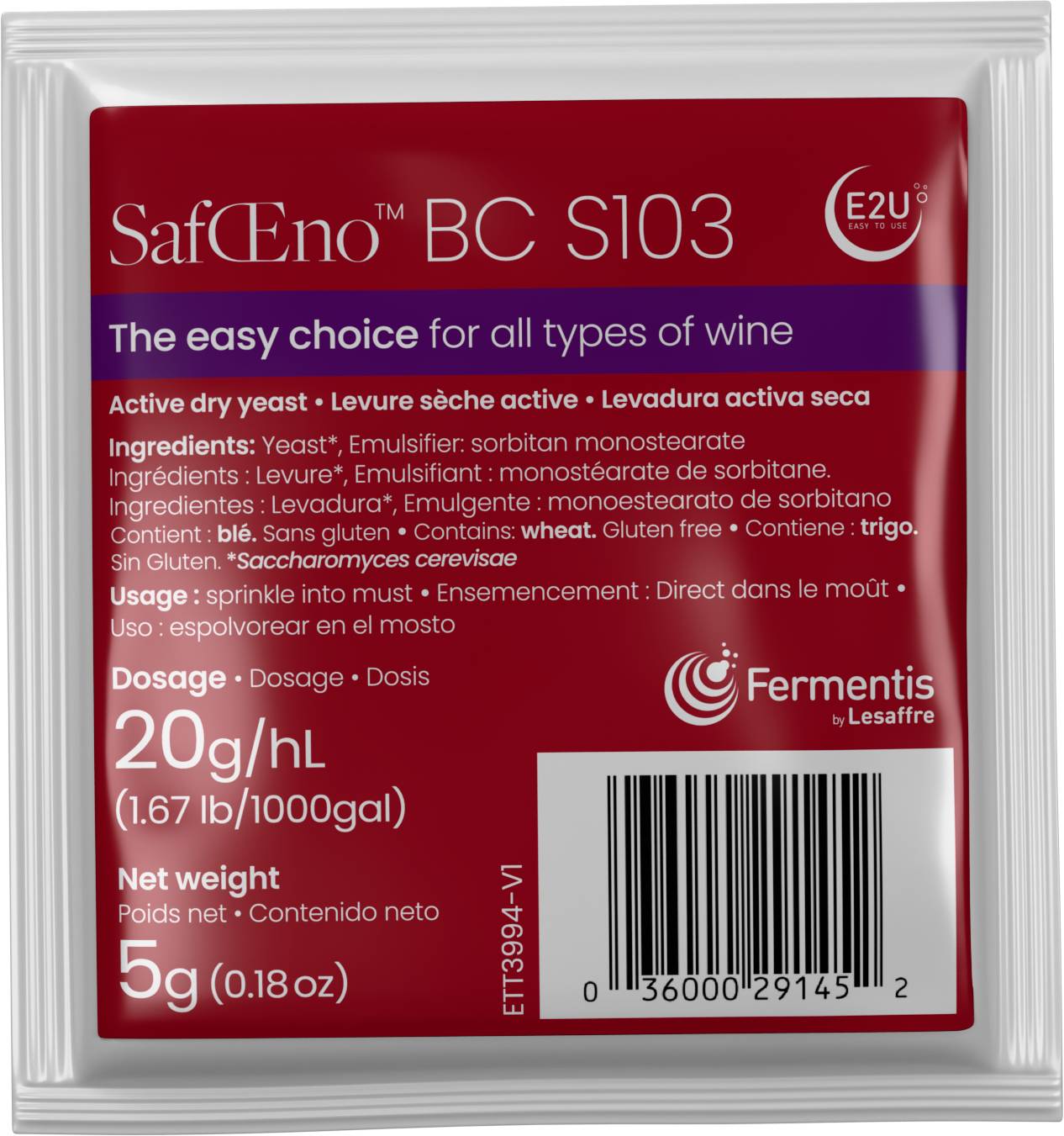 Fermentis SafOeno BC S103, 5 g