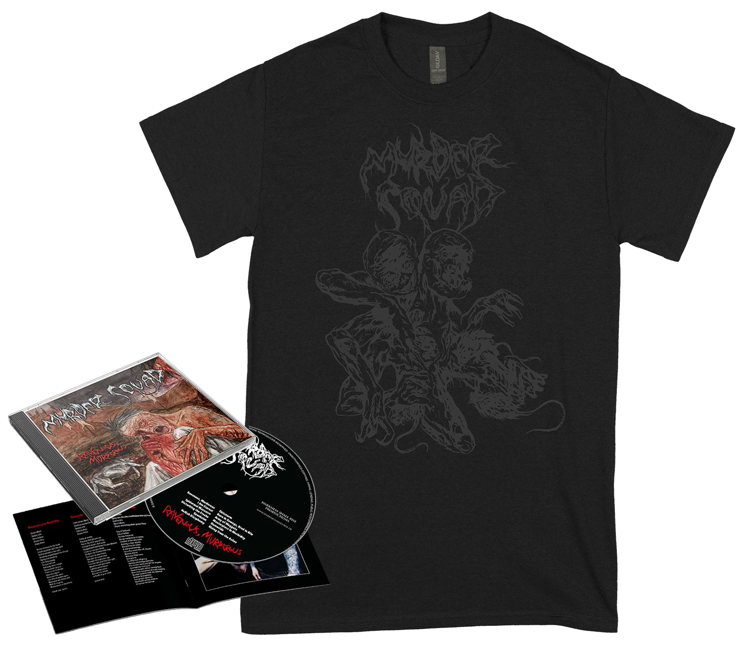 MURDER SQUAD - Ravenous, Murderous CD + Two Headed Abomination T-shirt BUNDLE (PRE-ORDER)