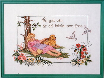 Tavla "En god vän" Golden Retriever
