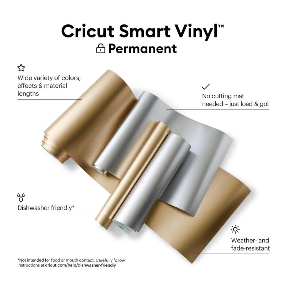 SILVER - matt, Smart Vinyl - Permanent, 33cm x 91,4cm, Cricut - 2