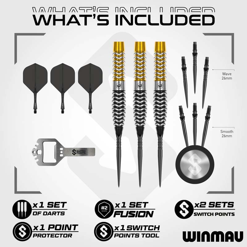 Winmau Exion Switch Points Torpedo 90% 23g - 3