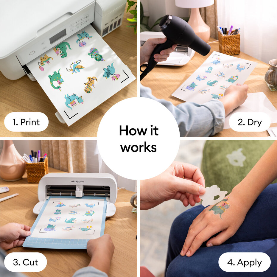 Temporary Tattoo Sheets, skrivbara. 3st. Cricut - 5