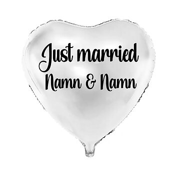 Ballong med valfria namn  - "Just married"