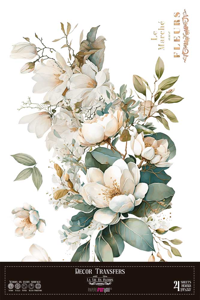 Hojas (Magnolias),  60x90cm, Transfers, Papers For You