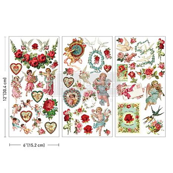 Amour Affair,  15x30cm, Decor Transfers (3ark), Re-Design with Prima