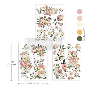 Blush Reverie,  21,6 × 27,9cm, Decor Transfers (3ark), Re-Design with Prima
