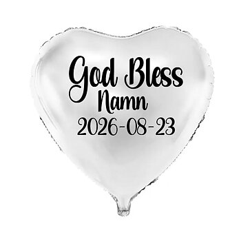Ballong med valfritt namn - "God bless" 