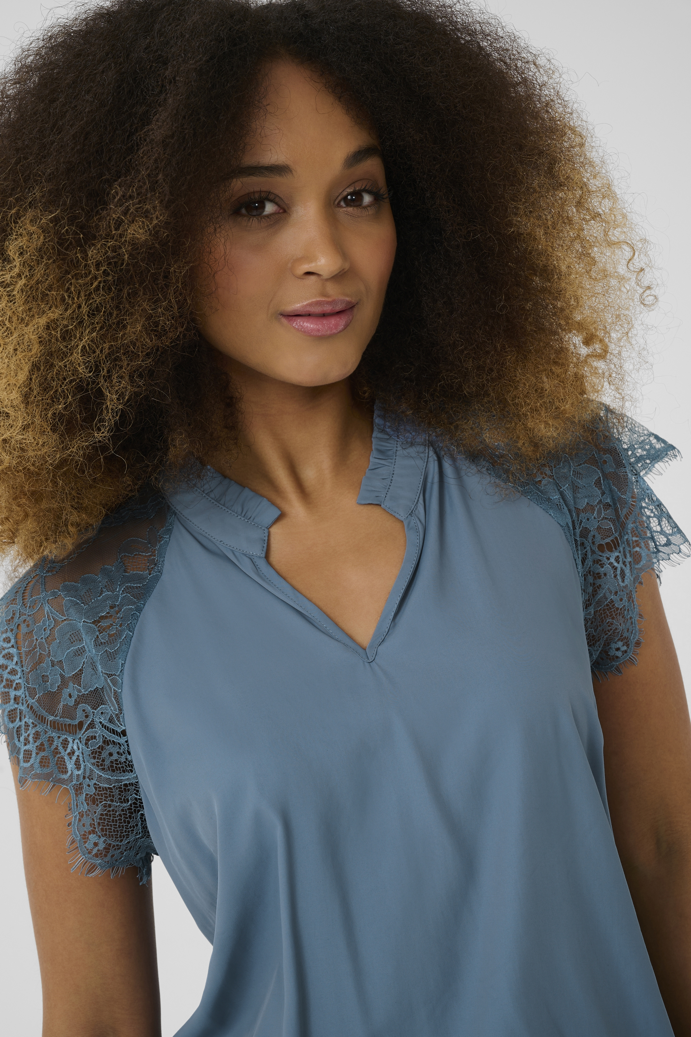 Cream Nola Blouse Blå Himmel - 3