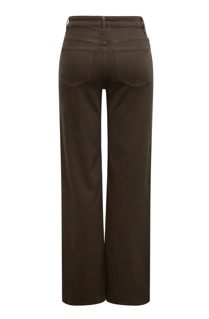 Only Madison Blush High Waist Wide Dark Brown Denim - 3