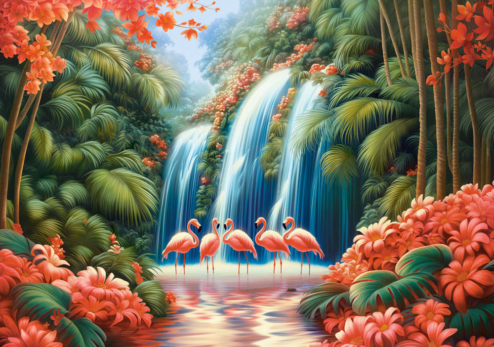 Flamingo Paradise, puslespil med 500 brikker (B-54190)