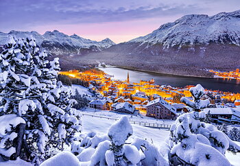 St. Moritz, Switzerland, puslespil med 1000 brikker (C-105557)