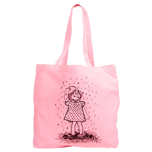Tygkasse Lotta på Bråkmakargatan, rosa, Återvunnen textil, m. bälg 43 x 35 cm