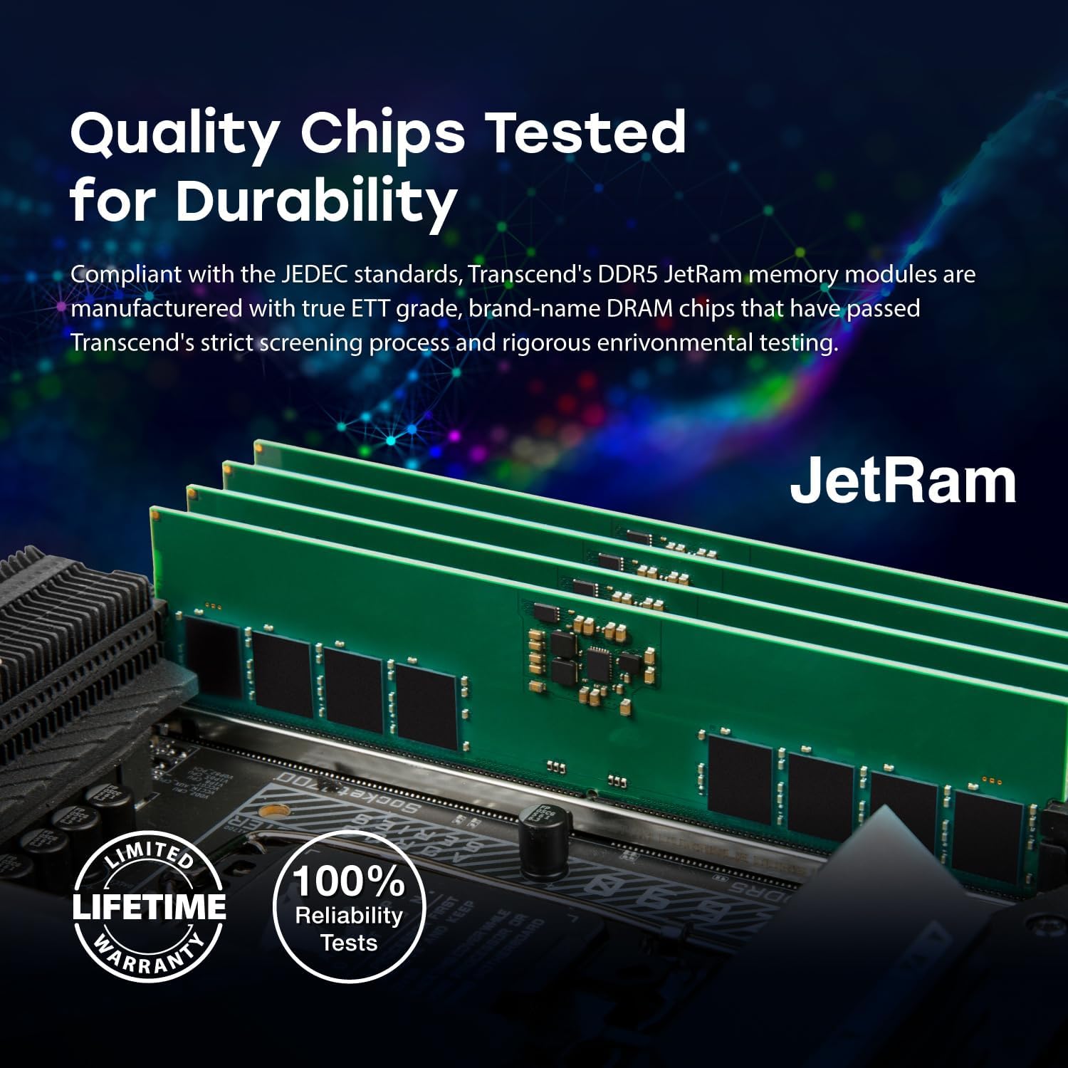 Transcend JetRAM 64GB (2x32GB) DDR5 5600MHz CL46 1.1V (JM5600ALE-32G) - 2