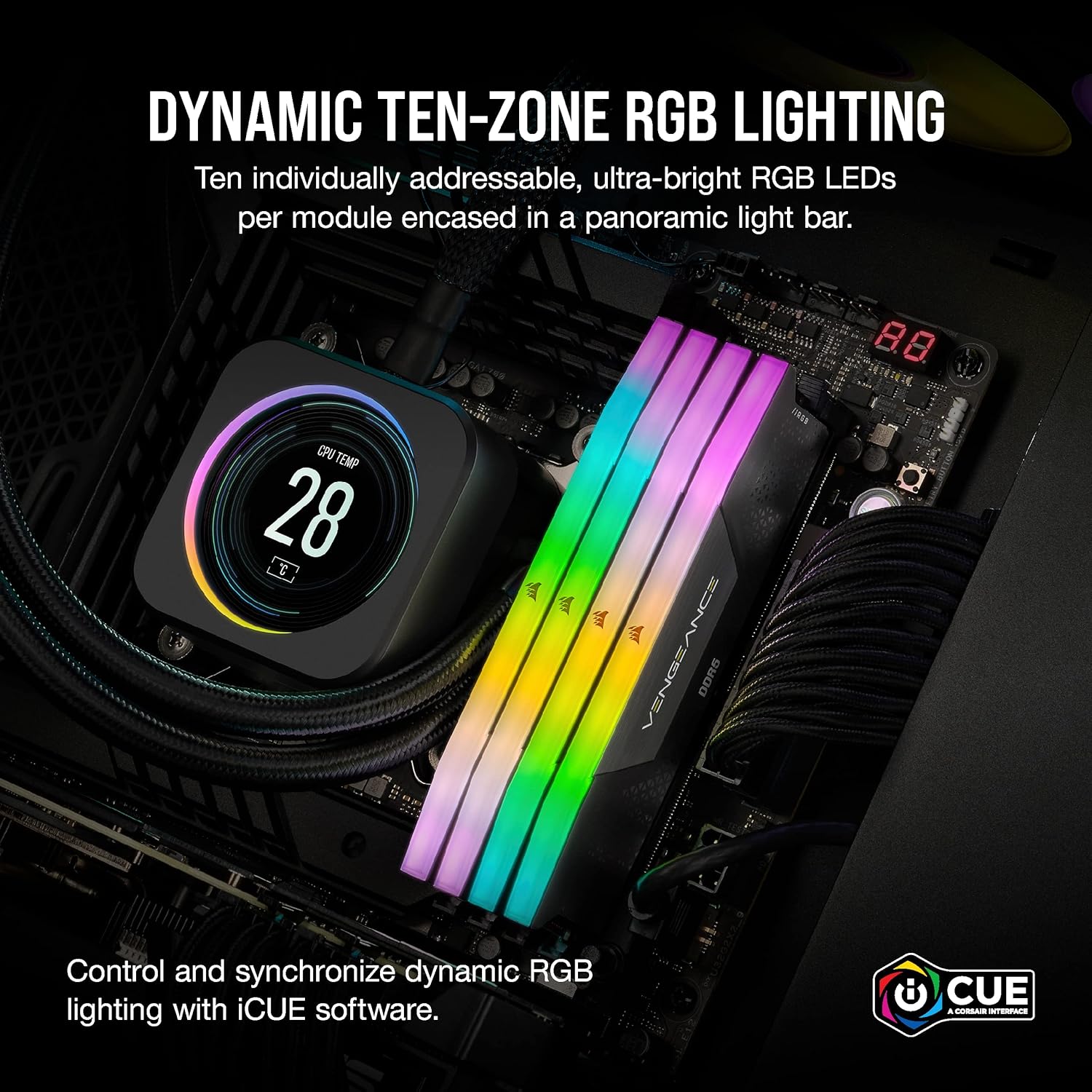 Corsair Vengeance RGB 48GB (2x24GB) DDR5 5600Mhz CL40 (CMH48GX5M2B5600C40) - 3