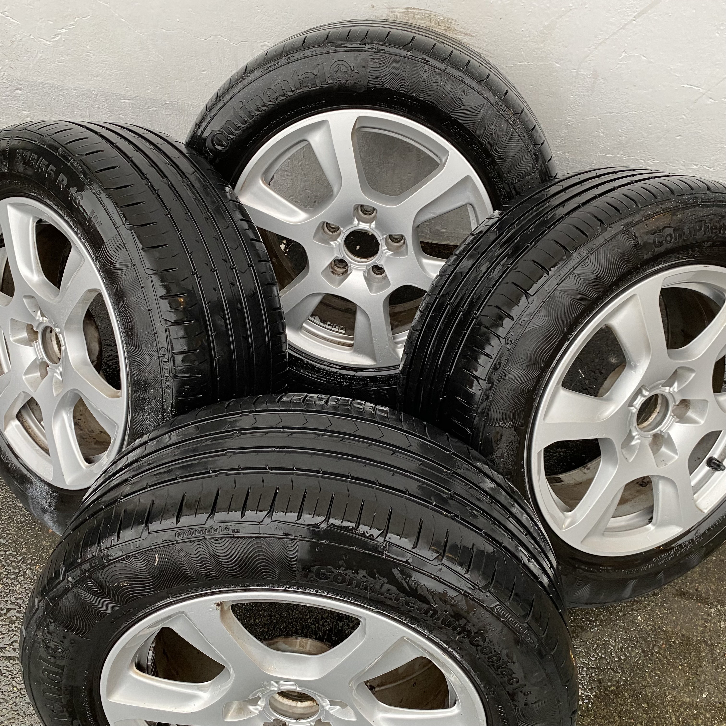 Kompletta Sommarhjul | 16" AUDI A4 8KO601025F | 5x112 7.5x16 ET45 66.6 + 225/55 R16 95W Continental Conti Premium Contact 5 | V03-2018 | 5.3mm | 5.3m | 5.1mm | 5.1mm  - 3