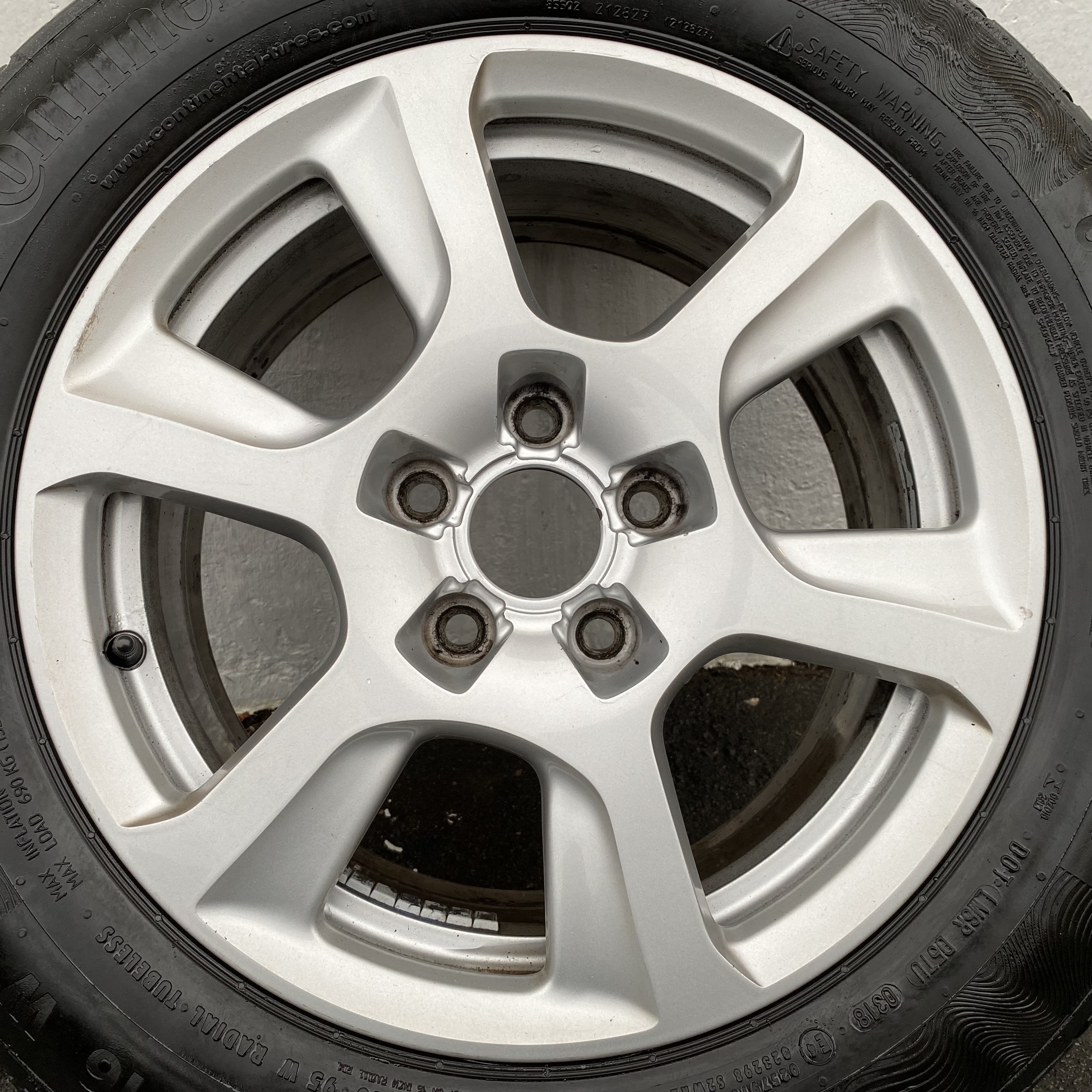 Kompletta Sommarhjul | 16" AUDI A4 8KO601025F | 5x112 7.5x16 ET45 66.6 + 225/55 R16 95W Continental Conti Premium Contact 5 | V03-2018 | 5.3mm | 5.3m | 5.1mm | 5.1mm  - 9