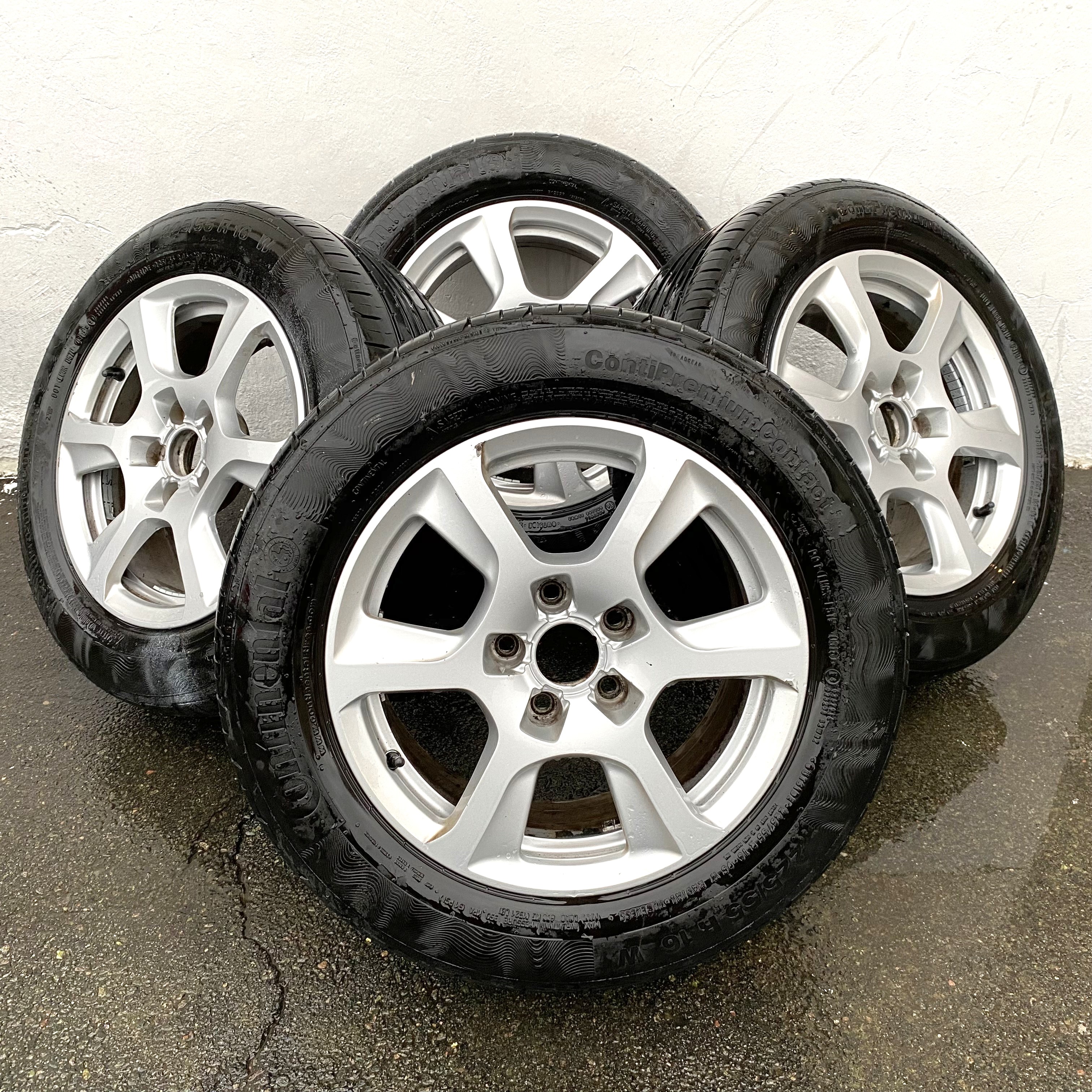 Kompletta Sommarhjul | 16" AUDI A4 8KO601025F | 5x112 7.5x16 ET45 66.6 + 225/55 R16 95W Continental Conti Premium Contact 5 | V03-2018 | 5.3mm | 5.3m | 5.1mm | 5.1mm 