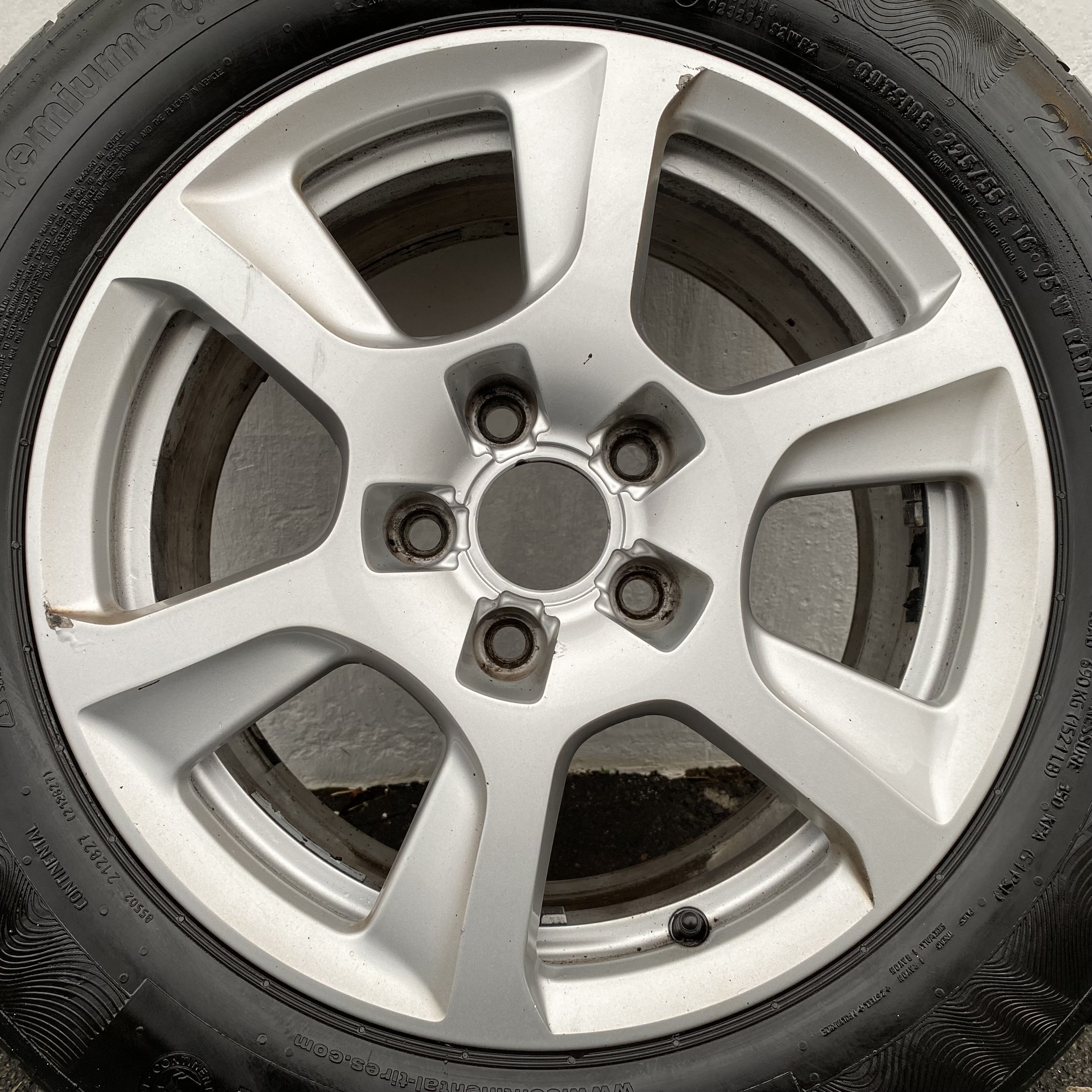 Kompletta Sommarhjul | 16" AUDI A4 8KO601025F | 5x112 7.5x16 ET45 66.6 + 225/55 R16 95W Continental Conti Premium Contact 5 | V03-2018 | 5.3mm | 5.3m | 5.1mm | 5.1mm  - 14