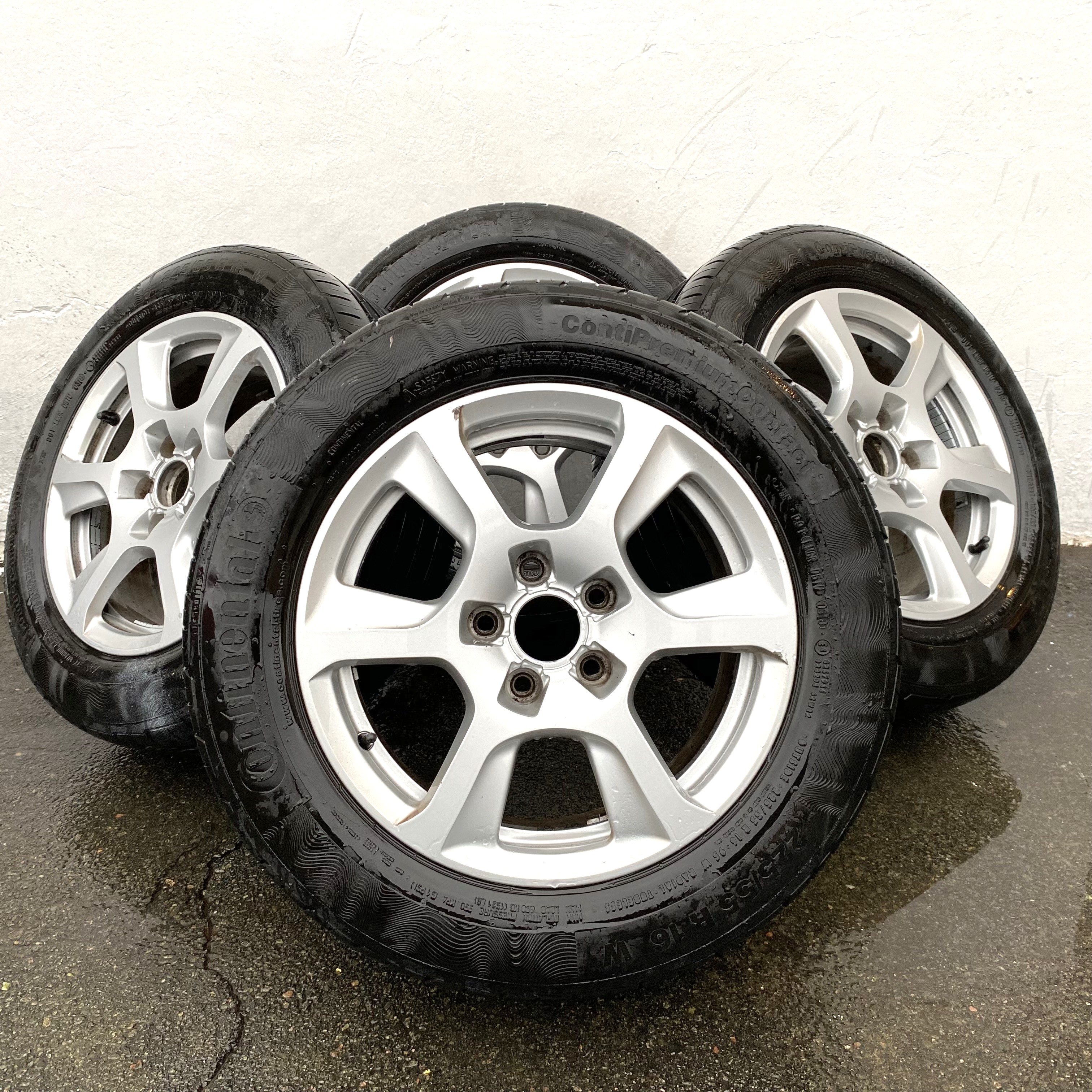 Kompletta Sommarhjul | 16" AUDI A4 8KO601025F | 5x112 7.5x16 ET45 66.6 + 225/55 R16 95W Continental Conti Premium Contact 5 | V03-2018 | 5.3mm | 5.3m | 5.1mm | 5.1mm  - 2