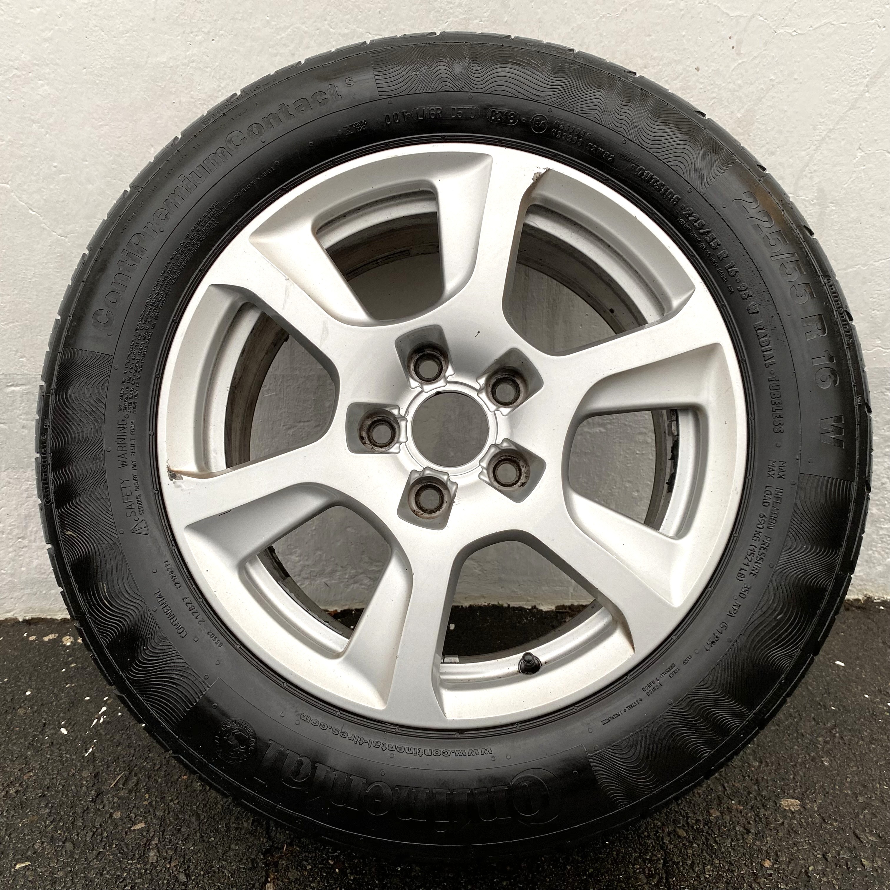 Kompletta Sommarhjul | 16" AUDI A4 8KO601025F | 5x112 7.5x16 ET45 66.6 + 225/55 R16 95W Continental Conti Premium Contact 5 | V03-2018 | 5.3mm | 5.3m | 5.1mm | 5.1mm  - 13