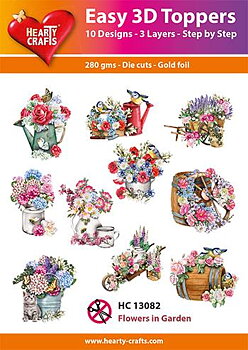 HC  13082 Easy 3D Toppers -Flowers in Garden