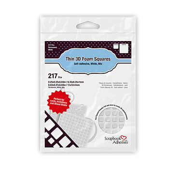 Scrapbook Adhesives 3L 3D Foam Squares -Thin White Mix 