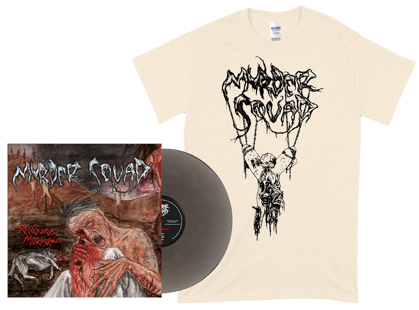 MURDER SQUAD - Ravenous, Murderous LP + Hanging Mother T-shirt BUNDLE (PRE-ORDER)
