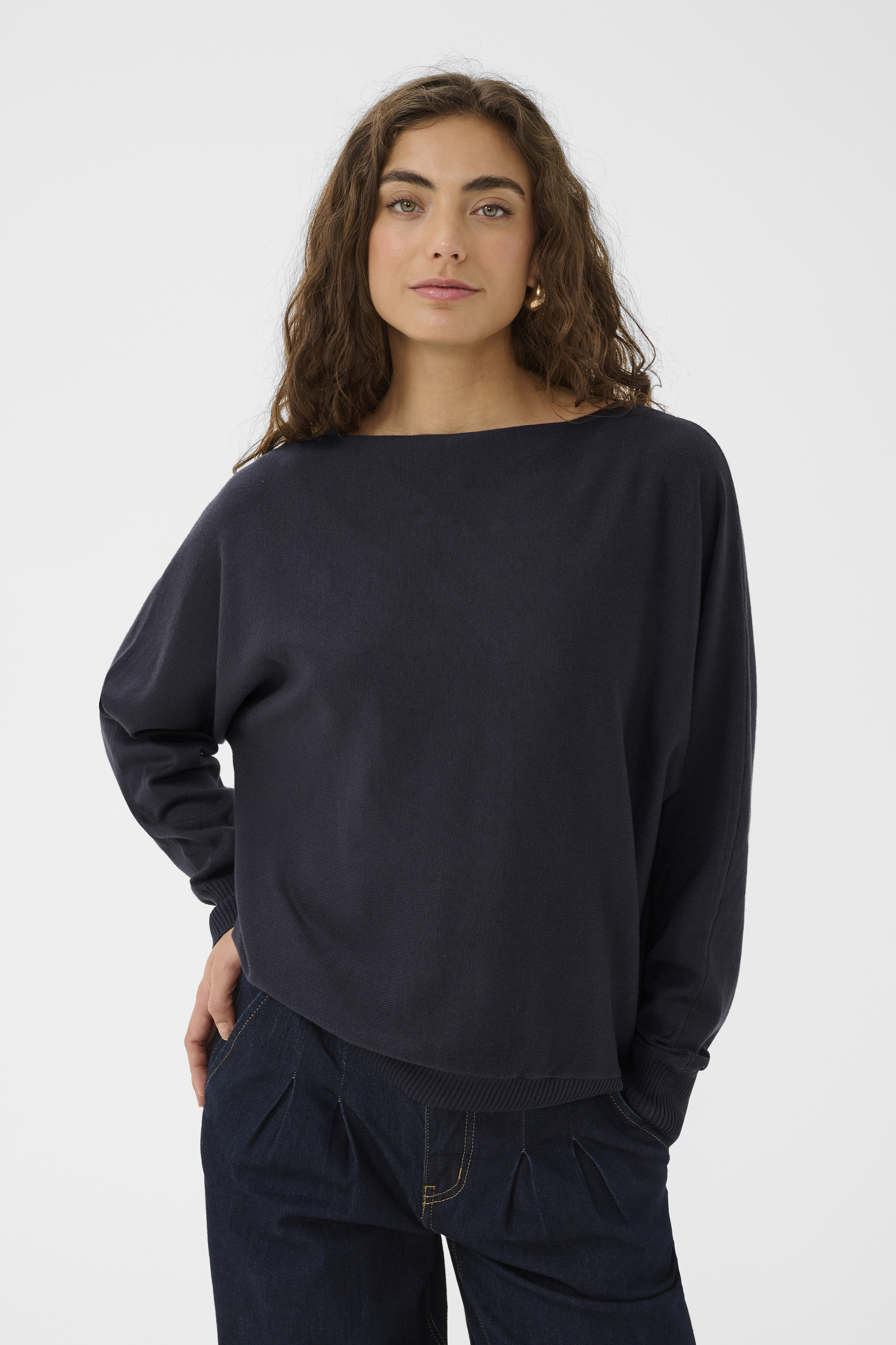 CUannemarie Batwing Jumper Salut  Marinblå Tröja - 4
