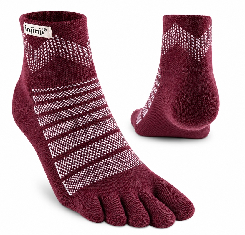Injinji Outdoor Midweight Mini-Crew Wool Garnet