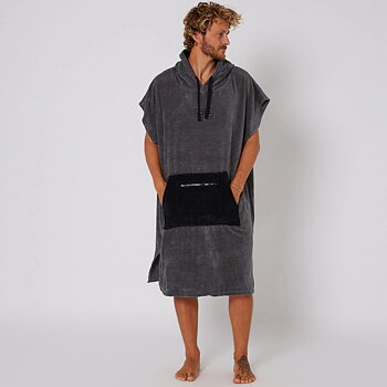 Ocean & Earth Day Break Hooded Poncho Charcoal