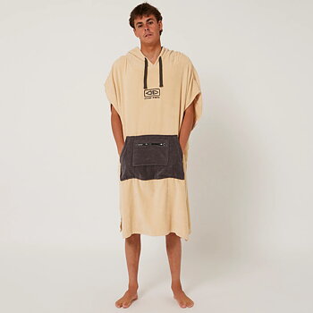 Ocean & Earth Day Break Hooded Poncho Beige