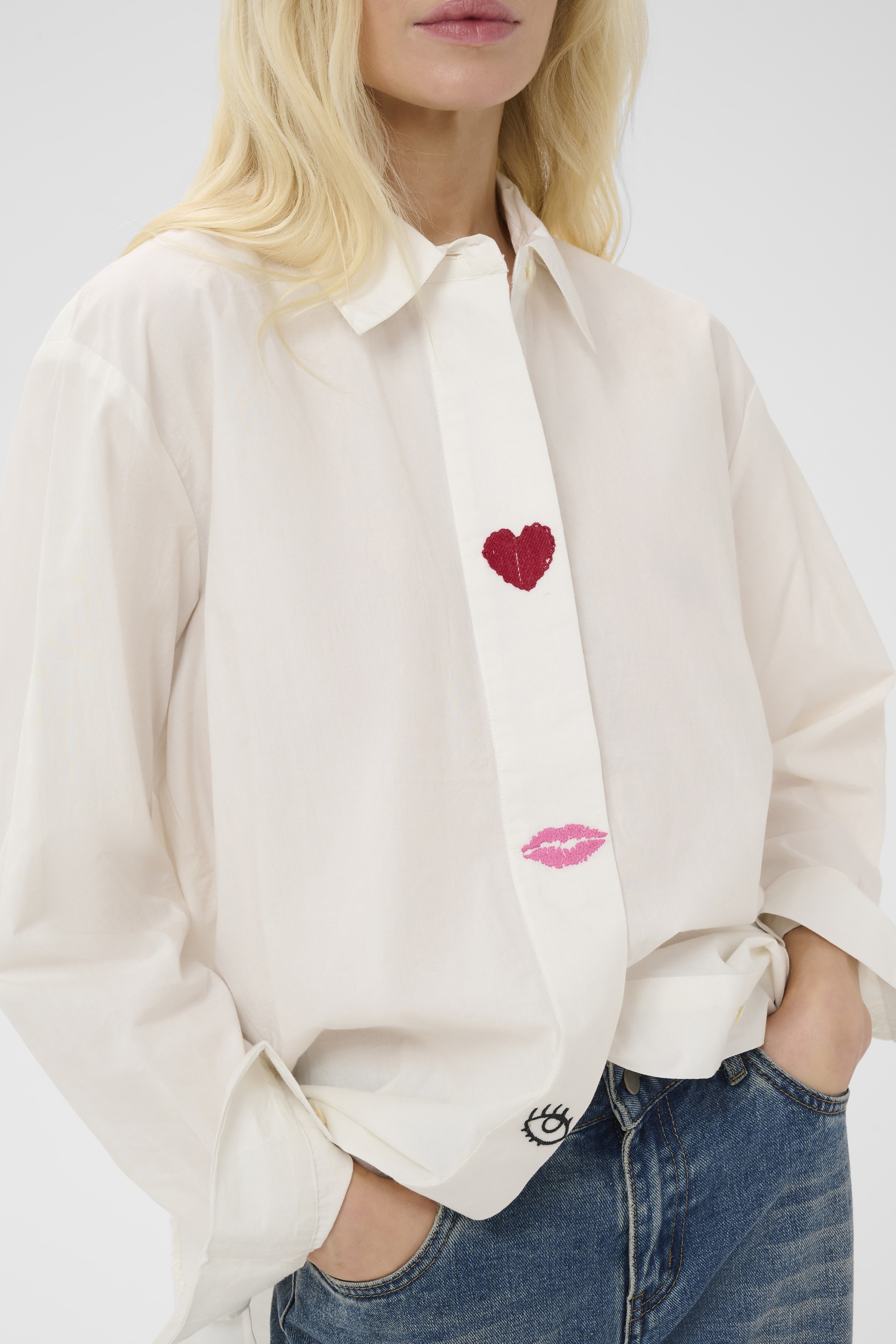 CUodette Shirt Spring Gardenia Vit skjorta med brodyr - 4