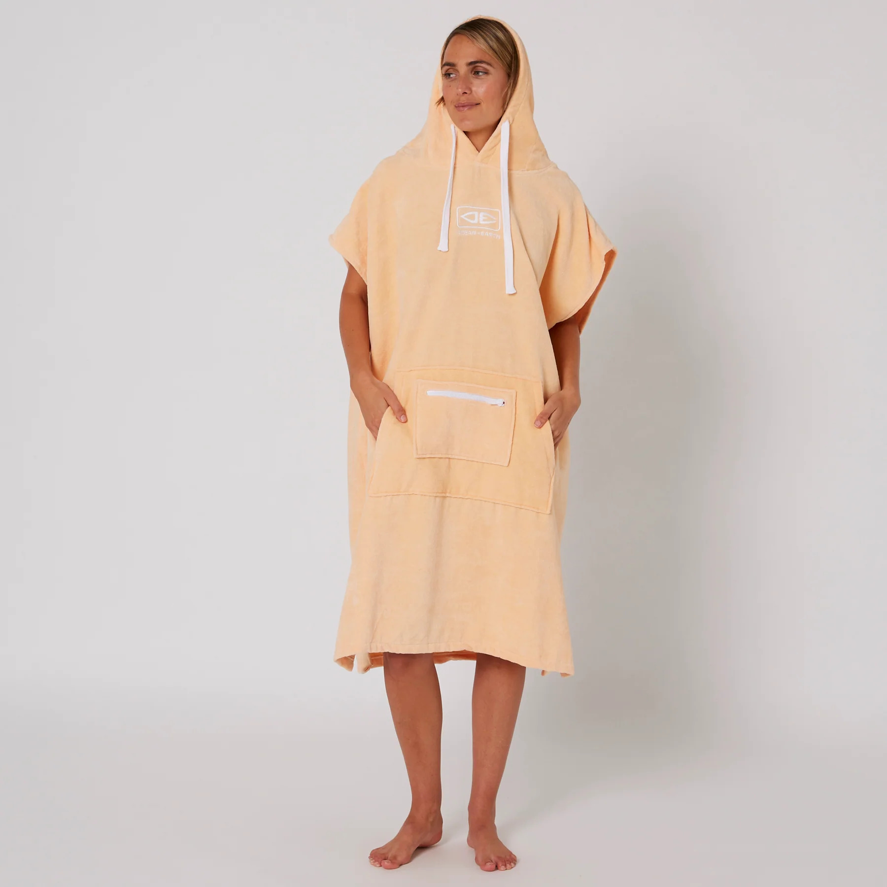 Ocean & Earth Hooded Poncho Peach