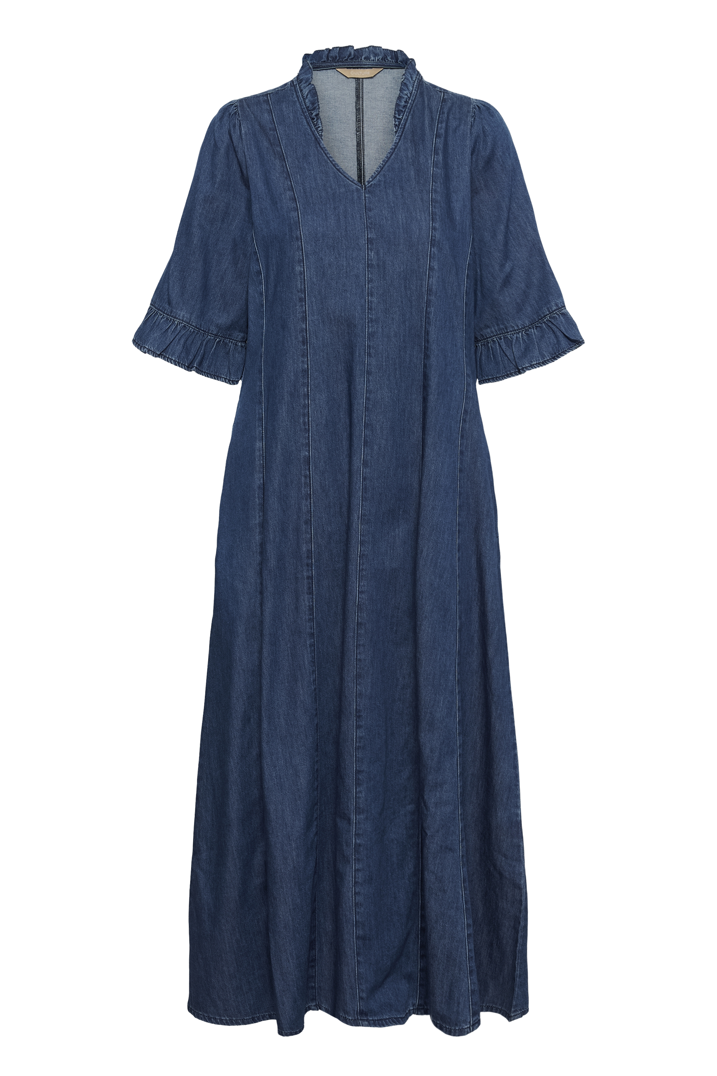 CUmaxi Fitted Arpa Dress  Dark Blue Wash  Lång jeansklänning - 4