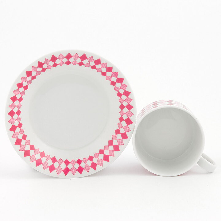 Raija Uosikkinen (Pajazzo 1954) Coffee Cup with Pink Harlequin Decor 9 cm  [Sample Images]