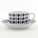 ライヤ・ウオシッキネン  Pajazzoシリーズ  黒いダイヤ柄のコーヒーカップ  9cm  1954年  [サンプル画像]