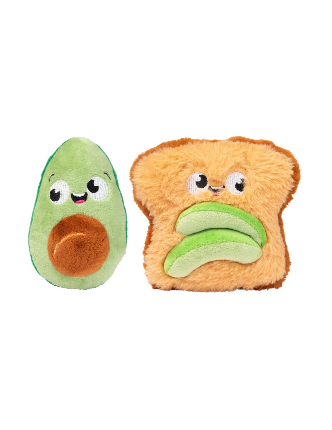 FuzzYard Hundleksak Perfect Match Avocado & Toast 2-Pack Flerfärgad