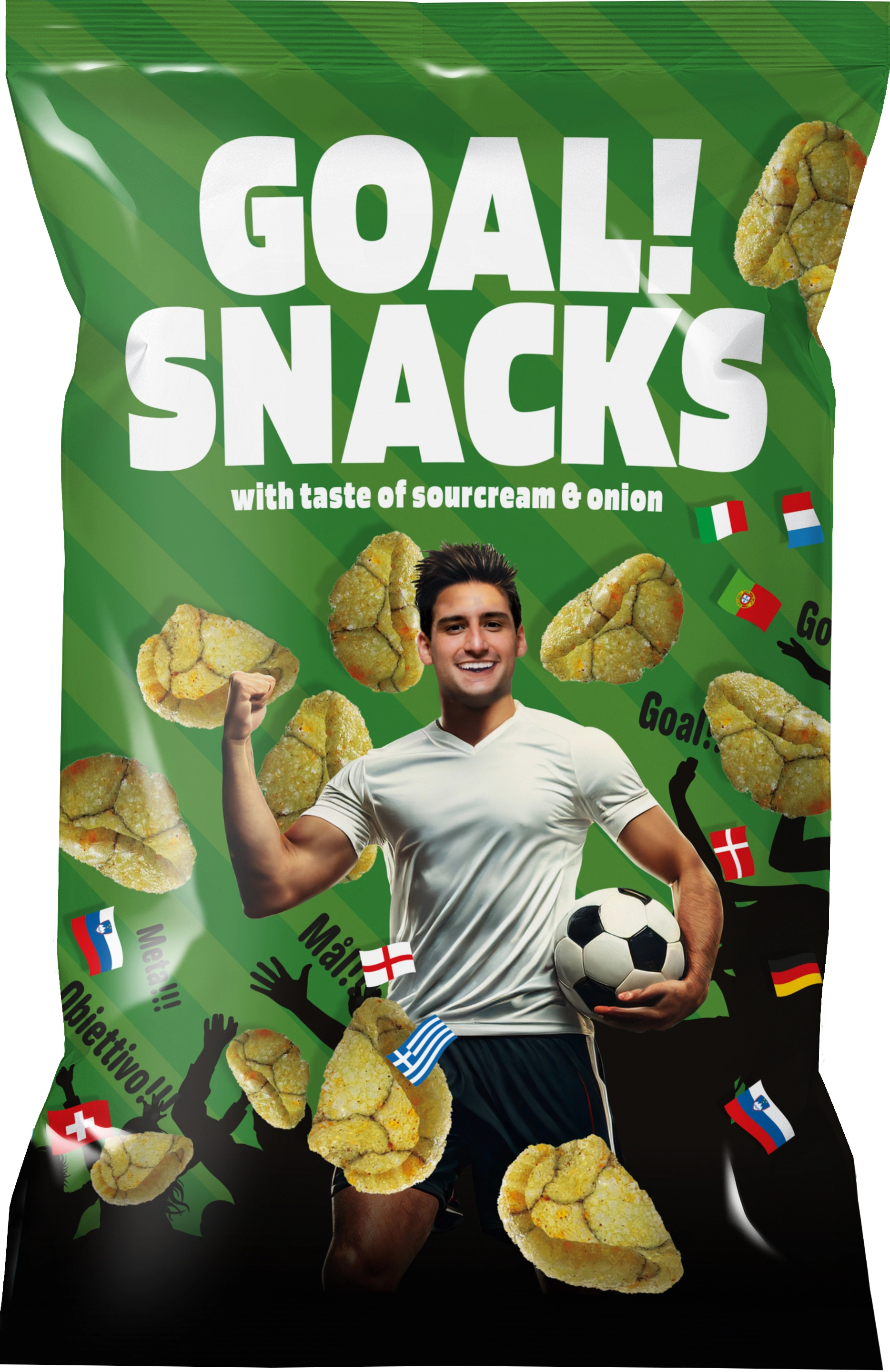 Packers Brand Fotbollsnacks Sourcream & Onion 75g 20st