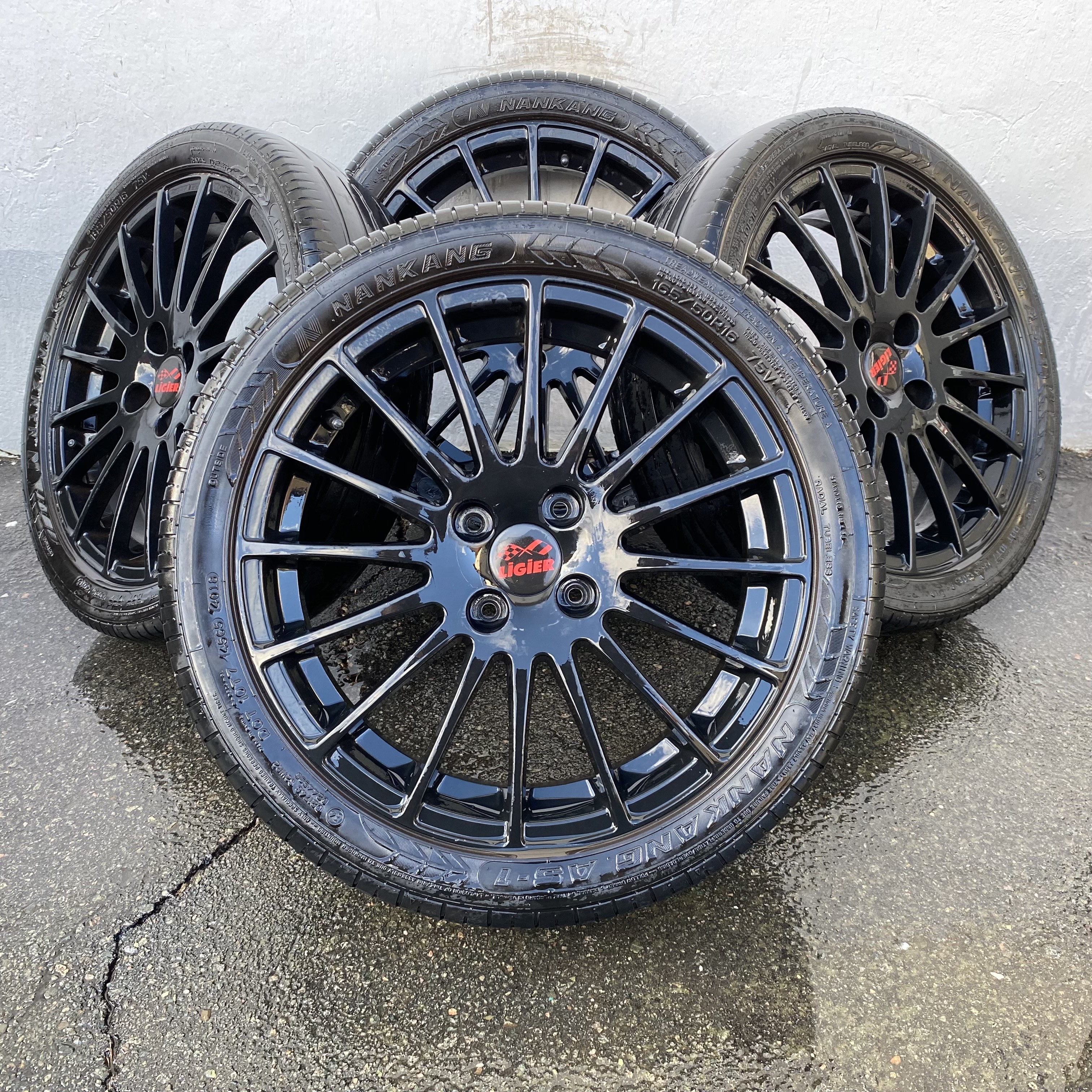 Kompletta Sommarhjul | 16" LIGIER 1412640 | 4x100 4.5x16 ET18 + 165/50 R16 75V Nankang AS-1 | V40-2018 | 4.2mm | 4.2m | 0.0mm | 0.0mm  - 2