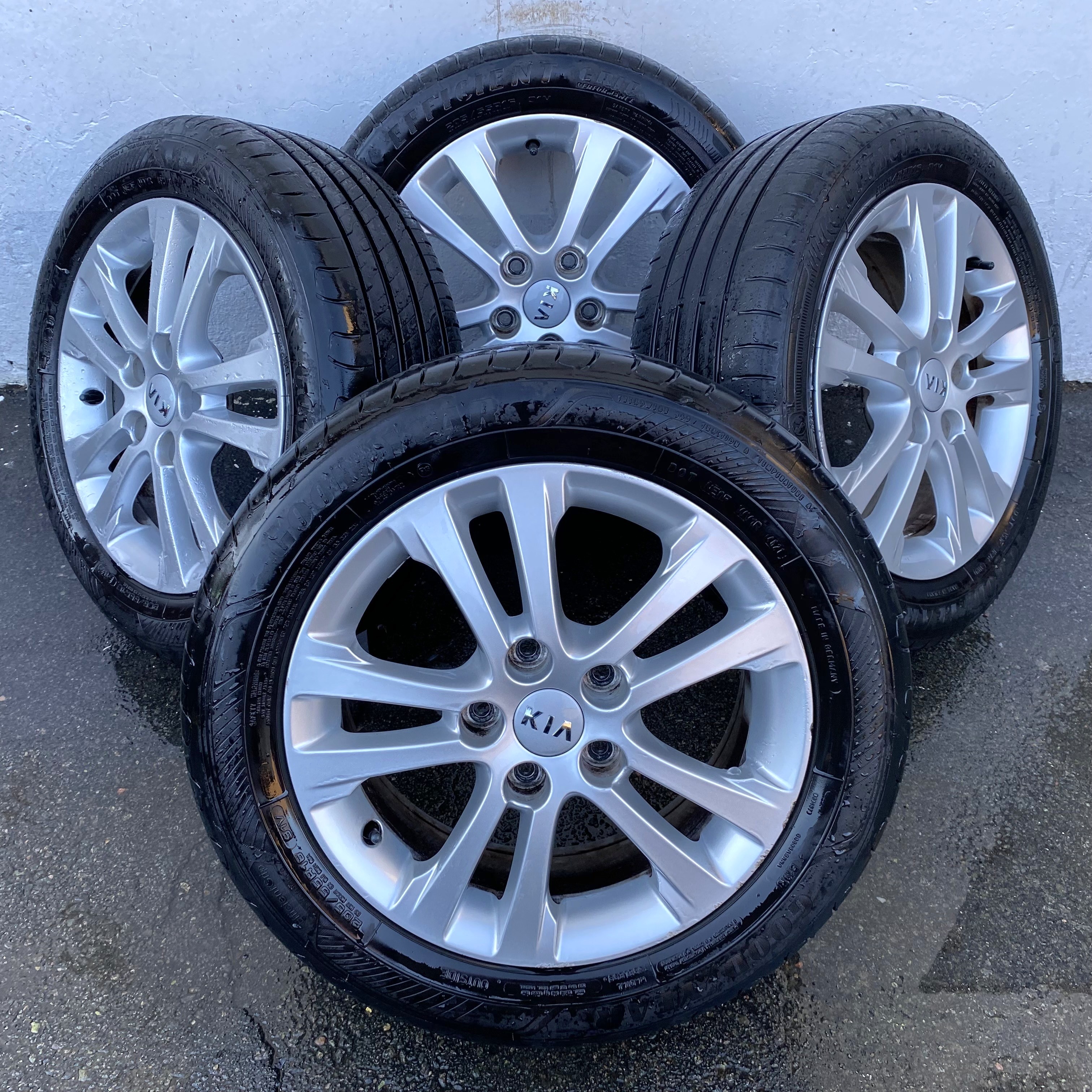 Kompletta Sommarhjul | 16" KIA CEED 52910A2220 | 5x114.3 6.5x16 ET50 67.1 + 2 st 205/55 R16 91V Goodyear Efficient Grip Performance 2 | V46-2021 | 7mm | 7mm + 2 st 205/55 R16 91V Goodyear Efficient Grip Performance  | V01-2019 | 3.5mm | 3.5mm - 2