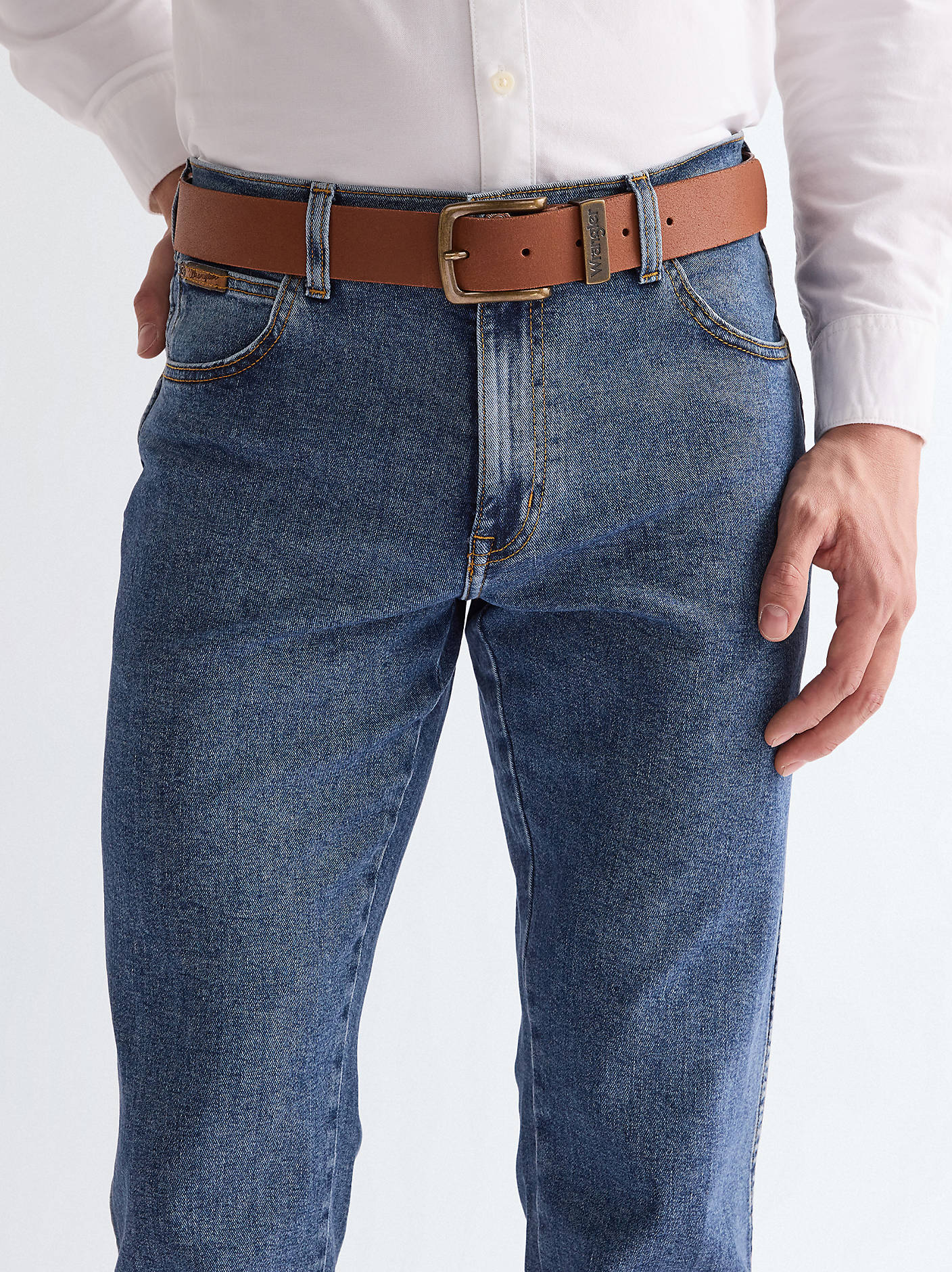 Wrangler bälte cognac