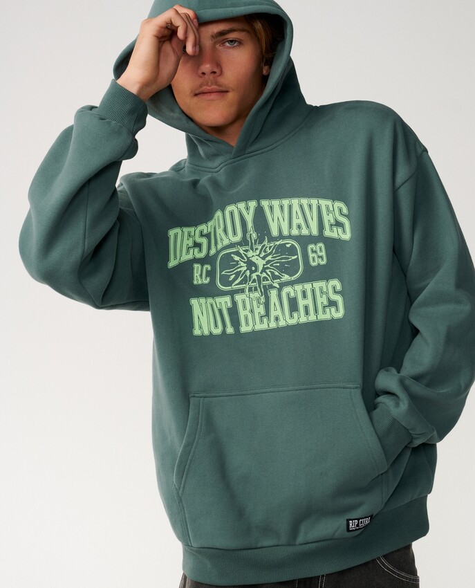 Rip Curl hoodie Disorder muted green - 2