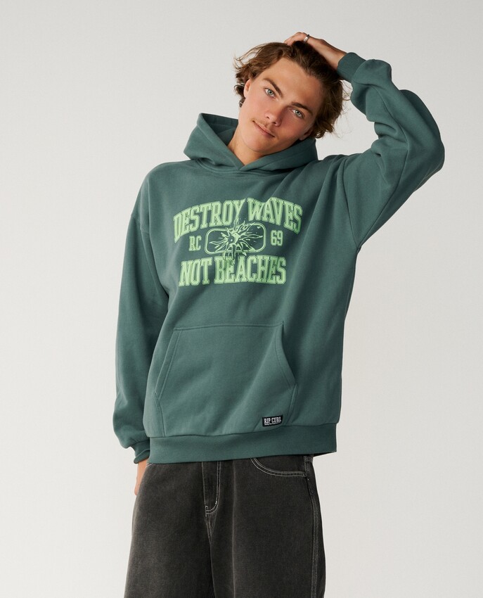 Rip Curl hoodie Disorder muted green - 8
